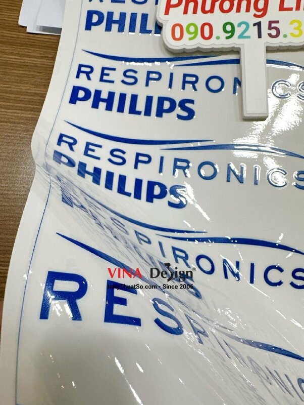 In UV DTF tem logo dán máy móc, trang thiết bị y tế - INKTS764