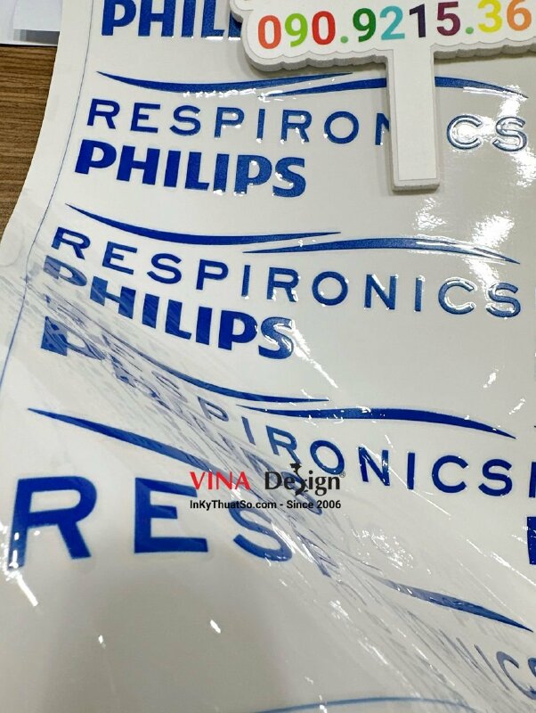 In UV DTF tem logo dán máy móc, trang thiết bị y tế - INKTS764