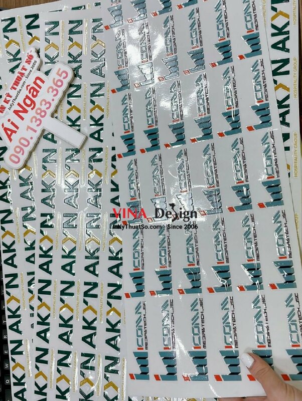 In UV DTF tem nhãn logo doanh nghiệp, thương hiệu công ty - INKTS1127