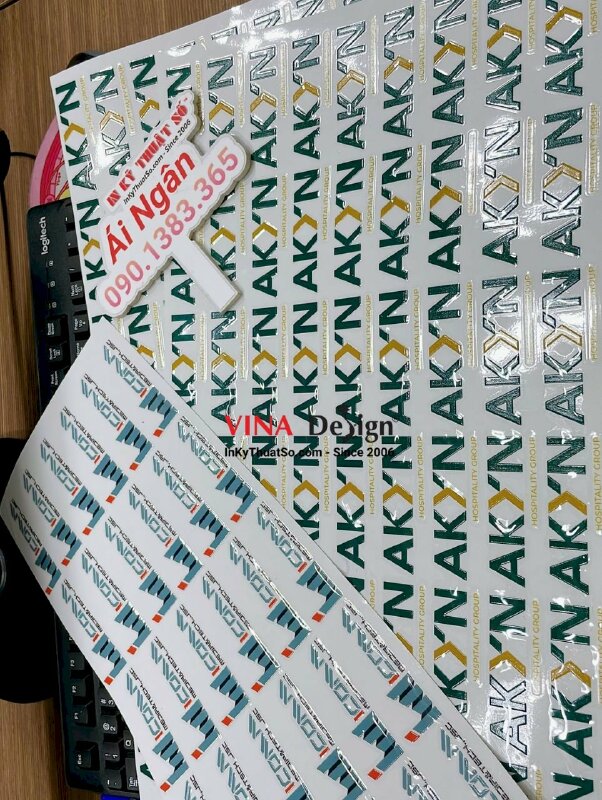 In UV DTF tem nhãn logo doanh nghiệp, thương hiệu công ty - INKTS1127