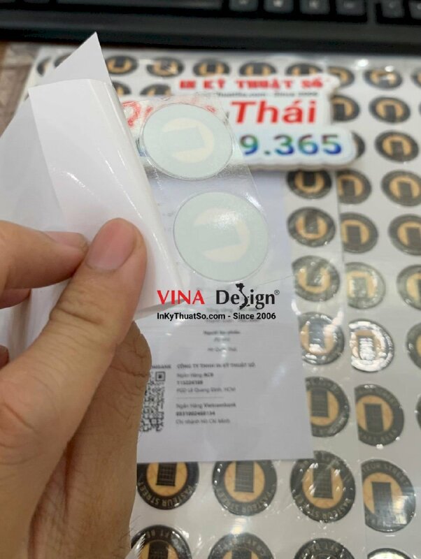 Tem đa năng in UV DTF logo quán cafe dán lên nhiều bề mặt - INKTS1180