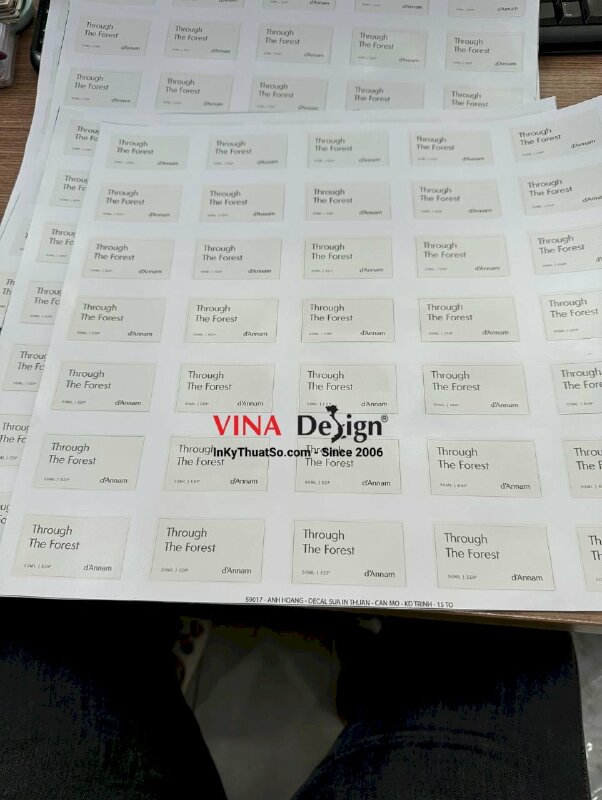 Tem nhãn mác in 2 mặt dán chai lọ thủy tinh trong suốt - INKTS604