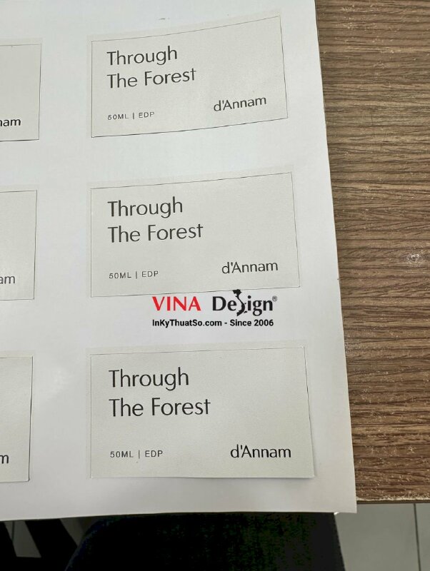 Tem nhãn mác in 2 mặt dán chai lọ thủy tinh trong suốt - INKTS604