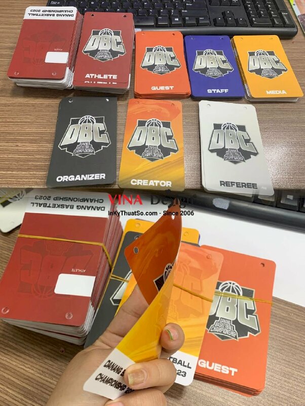 Thẻ nhựa nhân viên in laser, cán mờ, cắt dập HCN bo góc - INKTS364