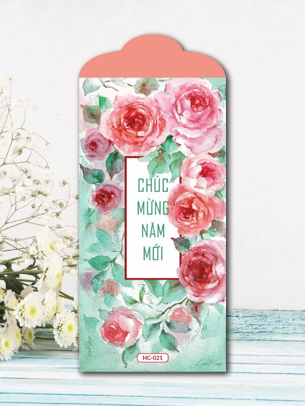 Bao lì xì Hoa hồng Chúc Mừng Năm Mới - Mã HC021 - INKTS2417