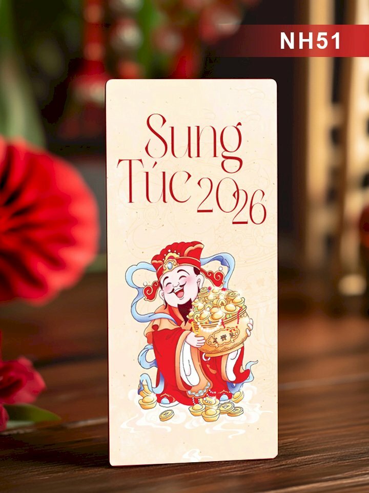 Bao lì xì in hình thần Tài cho năm Bính Ngọ Sung Túc - Mã NH51 - INKTS2587