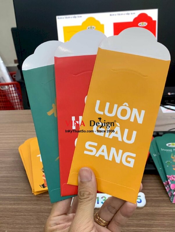Bao lì xì in logo quán cafe & hoa, in bao lì xì doanh nghiệp - INKTS1137