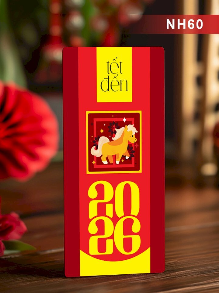 Bao lì xì phong cách đơn giản basic Bính Ngọ 2026 Tết Đến - Mã NH60 - INKTS2596