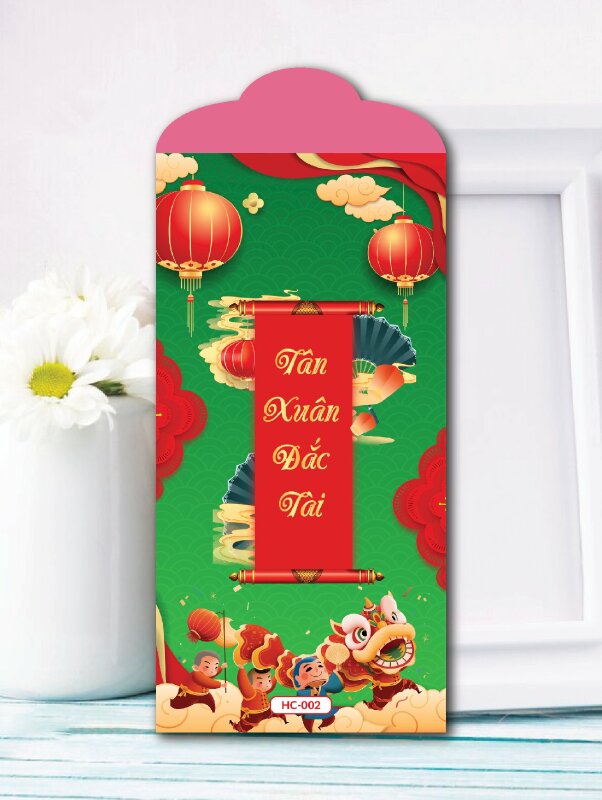Bao lì xì thiết kế Tân Xuân Đắc Tài - Mã HC002 - INKTS2398