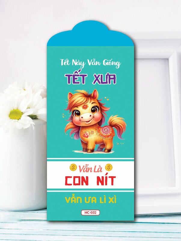 Đặt in bao lì xì Tết Nay Vẫn Giống Tết Xưa Vẫn Là Con Nít Vẫn Ưa Lì Xì - Mã HC032 - INKTS2428