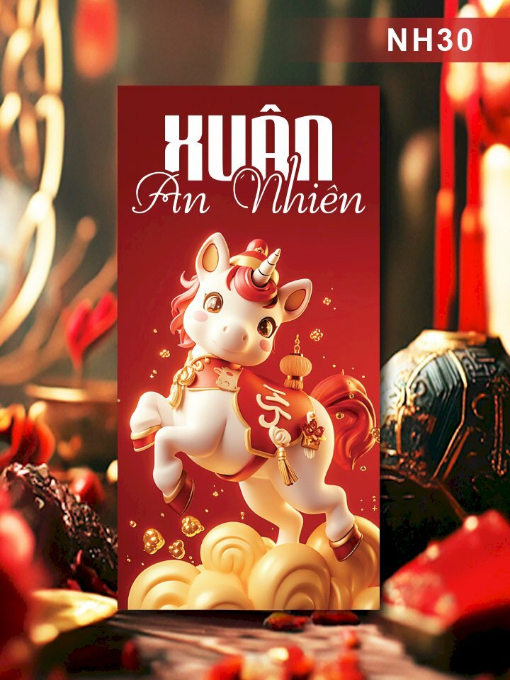 In ấn bao lì xì Xuân An Nhiên - Mã NH30 - INKTS2566