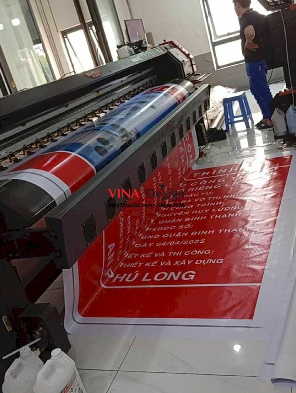 In backdrop biển báo công trình nhà ở riêng lẻ, thông tin chủ đầu tư - INKTS2251