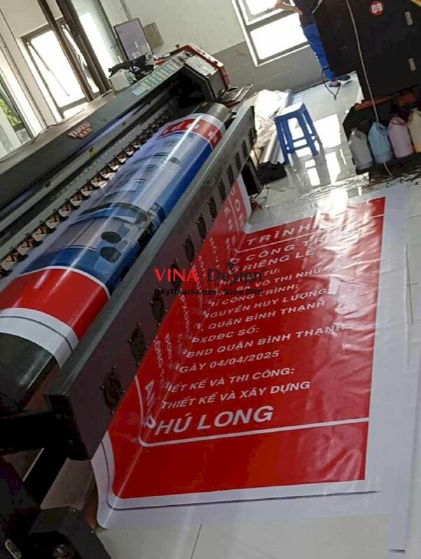 In backdrop biển báo công trình nhà ở riêng lẻ, thông tin chủ đầu tư - INKTS2251