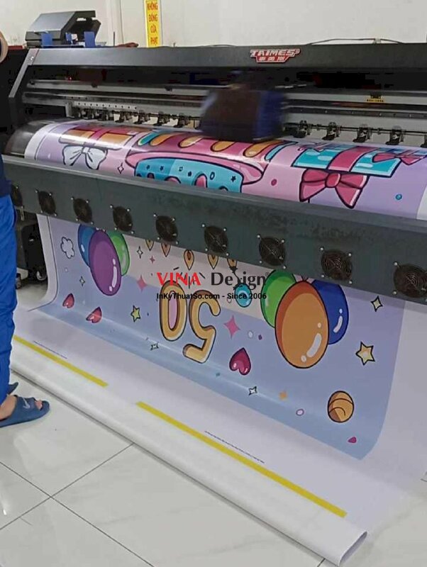 In backdrop sinh nhật Happy 50th birthday, in bạt hiflex mực dầu khổ lớn, chừa biên - INKTS2252