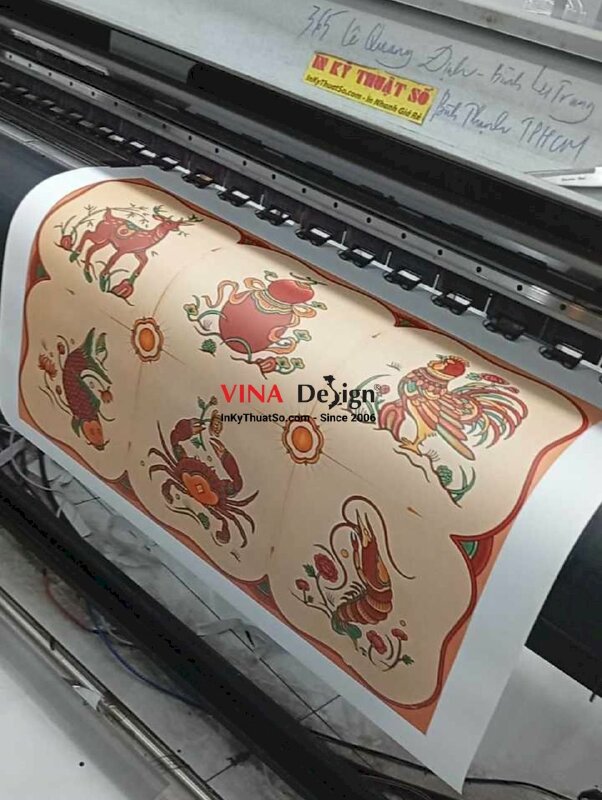 In bàn cờ trò chơi Bầu Cua Tôm Cá, in Canvas khổ lớn theo yêu cầu - INKTS2248