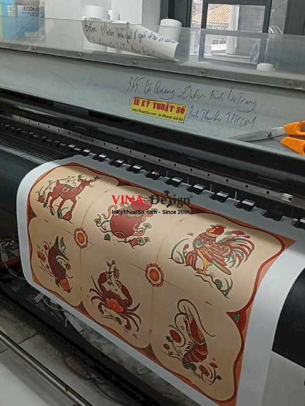 In bàn cờ trò chơi Bầu Cua Tôm Cá, in Canvas khổ lớn theo yêu cầu - INKTS2248