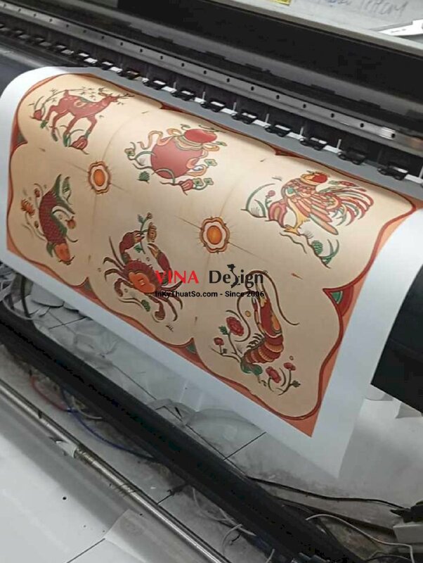 In bàn cờ trò chơi Bầu Cua Tôm Cá, in Canvas khổ lớn theo yêu cầu - INKTS2248