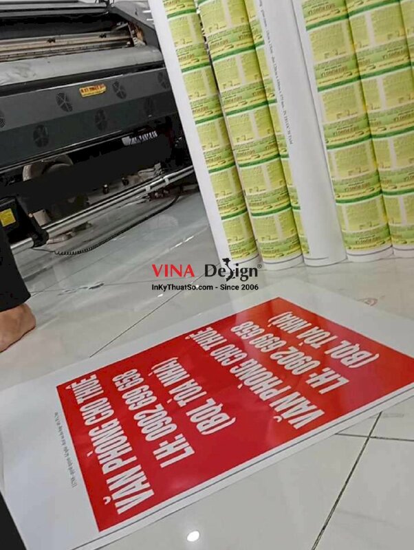 In bảng thông tin Văn Phòng Cho Thuê kèm số liên hệ Ban quản lý Tòa nhà, in Decal dán cửa cuốn, cột nhà - INKTS2254