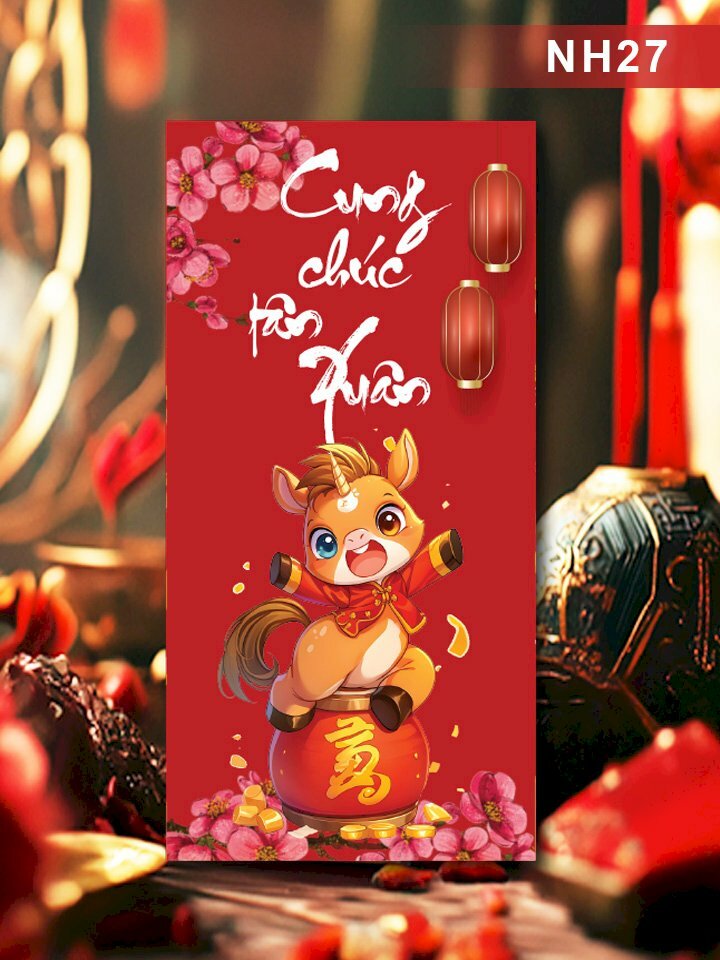 In bao lì xì Bính Ngọ Cung Chúc Tân Xuân - Mã NH27 - INKTS2563