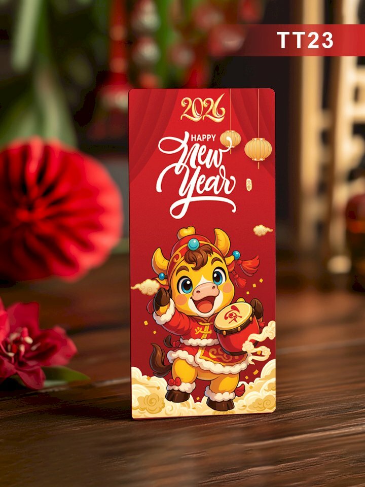 In bao lì xì hiện đại 2026 Happy New Year - Mã TT23 - INKTS2621