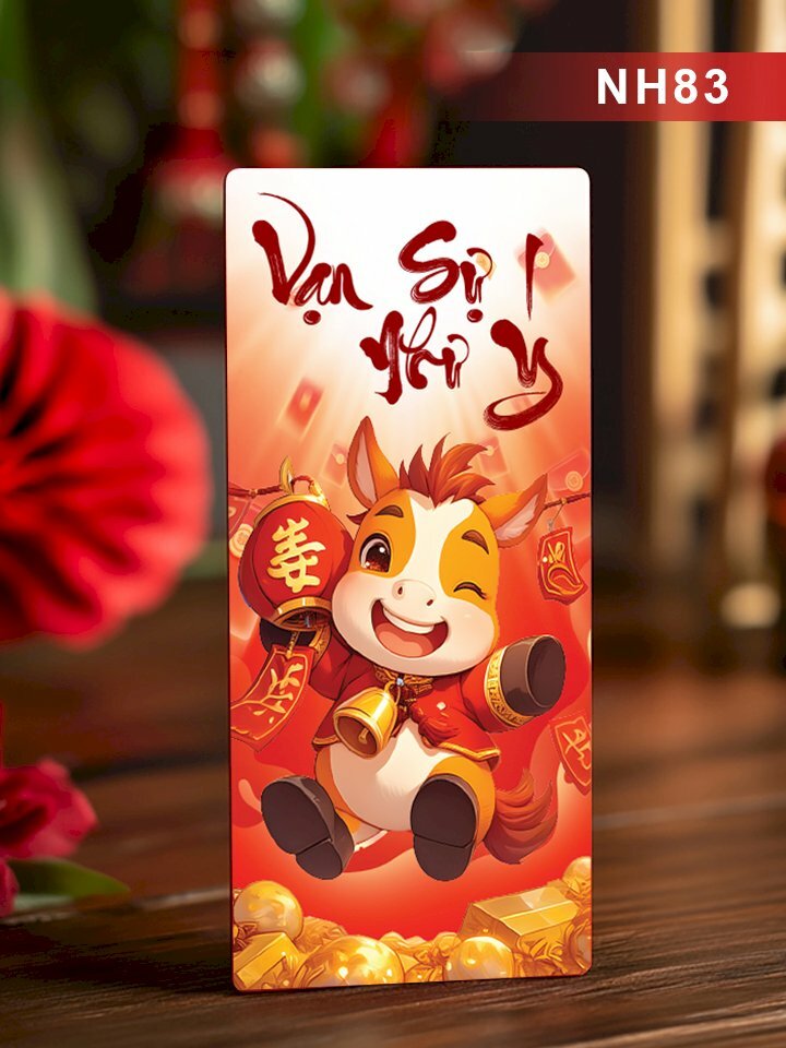 In bao lì xì hình ảnh chibi Bính Ngọ Vạn Sự Như Ý - Mã NH83 - INKTS2697