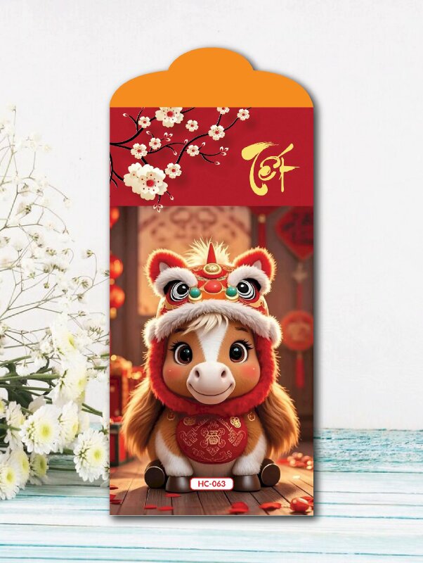 In bao lì xì Hồng Lân Bính Ngọ - Mã HC063 - INKTS2560