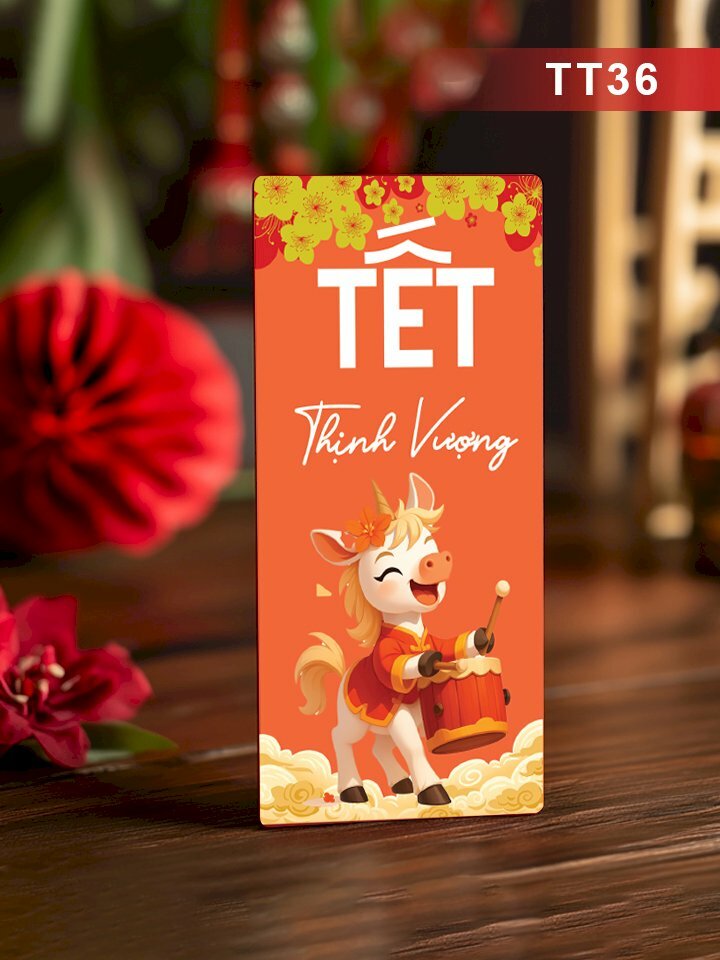 In bao lì xì màu cam Tết Thịnh Vượng - Mã TT36 - INKTS2634