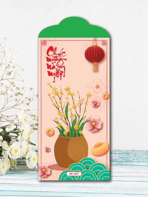 In bao lì xì theo yêu cầu có thiết kế Chúc Mừng Năm Mới - Mã HC017 - INKTS2413