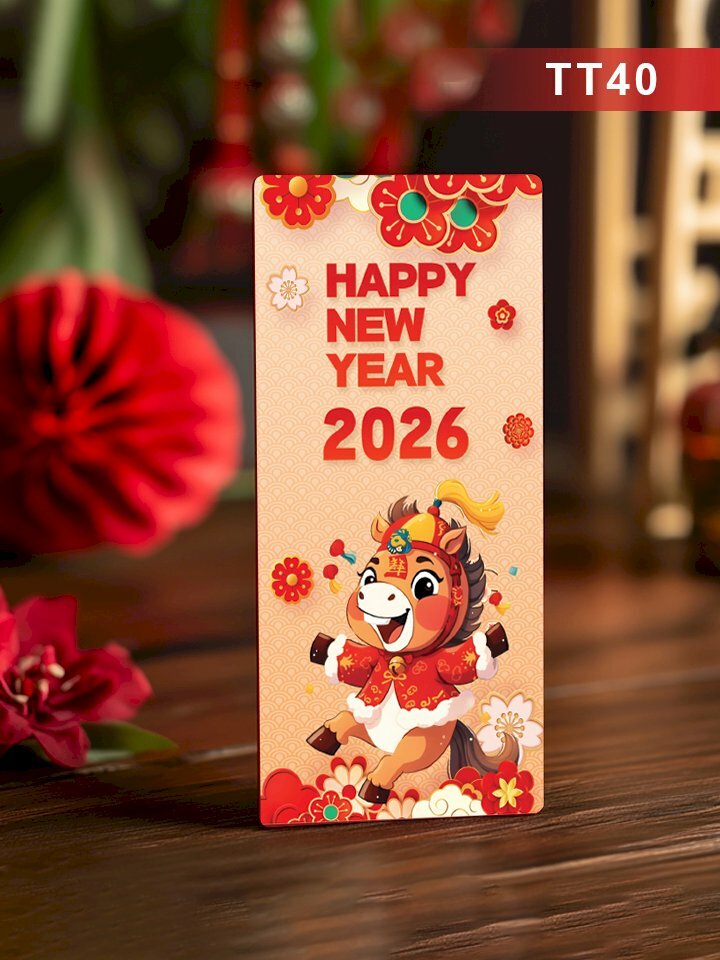 In lì xì Happy New Year 2026 Bính Ngọ Chibi - Mã TT40 - INKTS2638