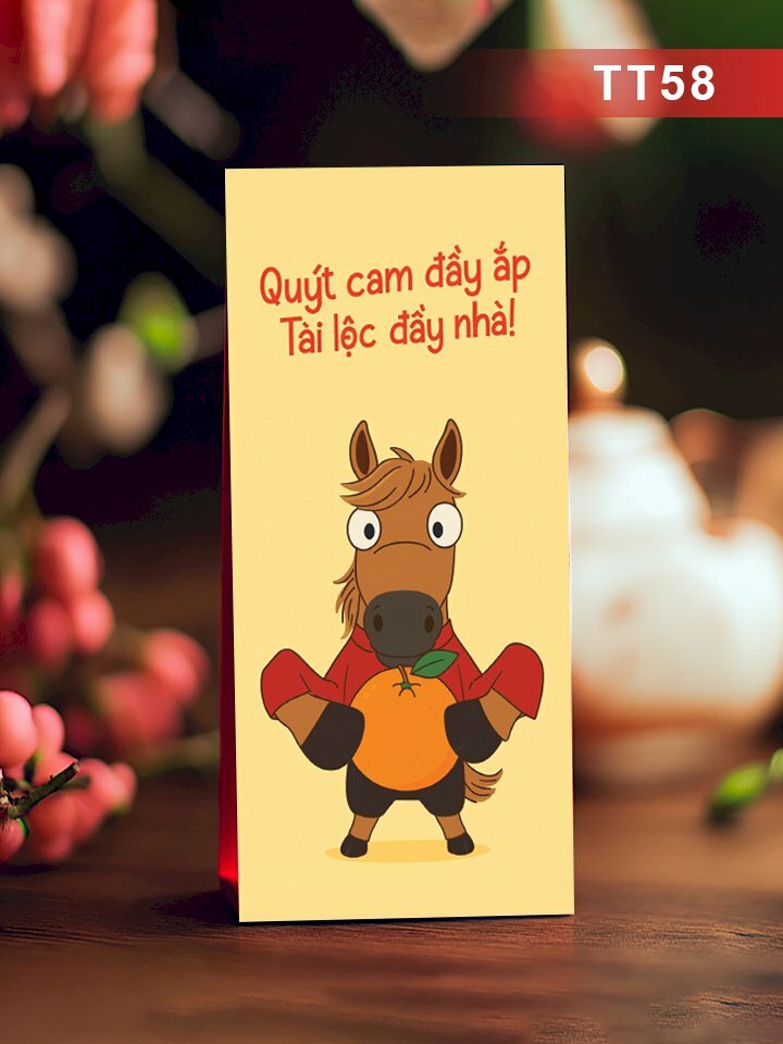 In lì xì màu vàng Quý Cam Đầy Ắp Tài Lộc Đầy Nhà - Mã TT58 - INKTS2675