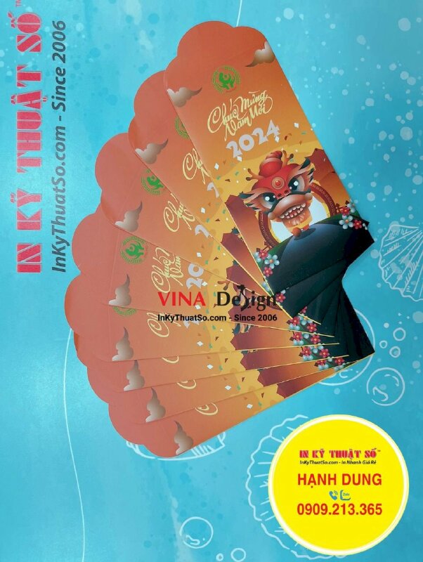 In lì xì Tết phòng khám phụ sản, bao lì xì 8cm x 16cm x nắp 3cm - INKTS1015