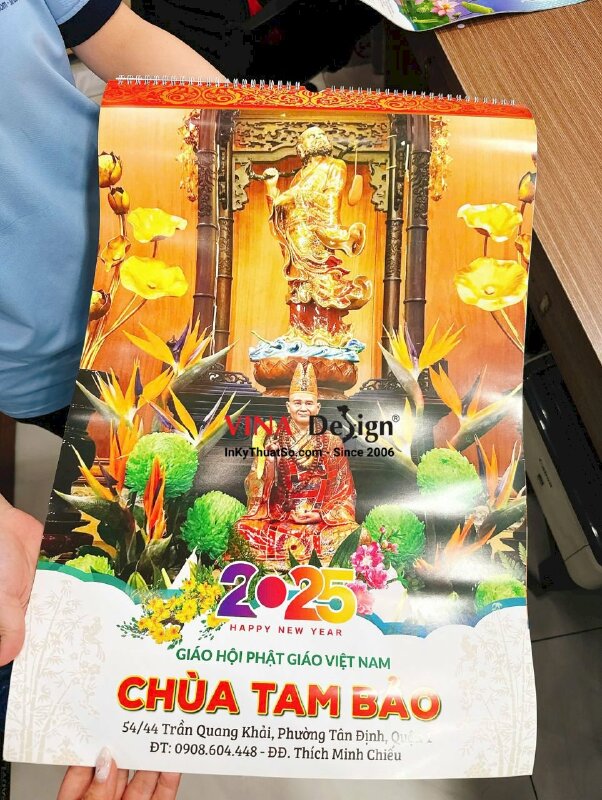 In lịch 7 tờ 40cm x 60cm C200gsm 1 mặt Offset 500 cuốn - INKTS224