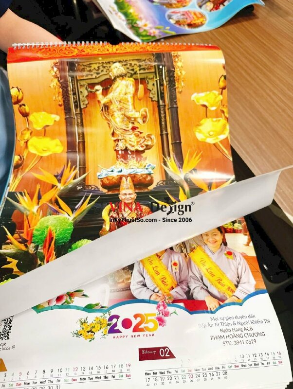 In lịch 7 tờ 40cm x 60cm C200gsm 1 mặt Offset 500 cuốn - INKTS224