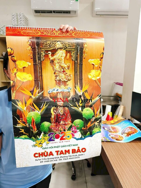 In lịch 7 tờ 40cm x 60cm C200gsm 1 mặt offset 200 cuốn - INKTS224