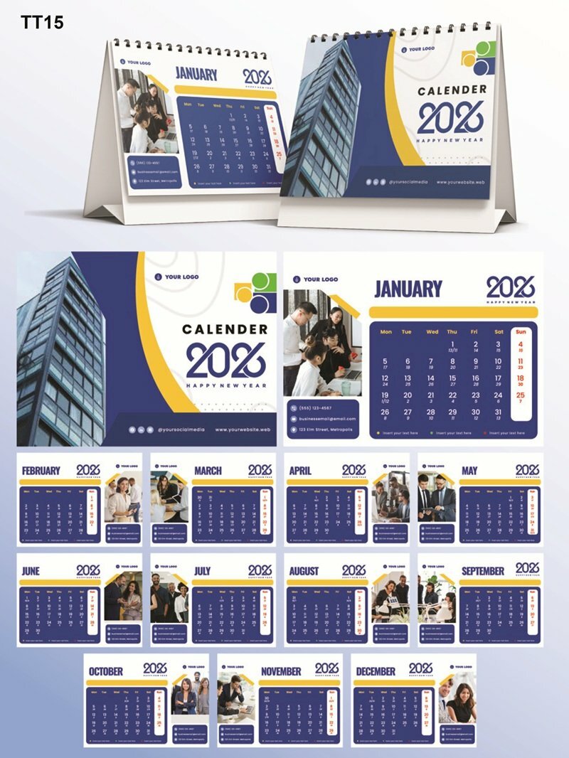 In lịch để bàn giá rẻ chủ đề Nhân Sự Công Ty Doanh Nghiệp - Mã TT15 - INKTS2196