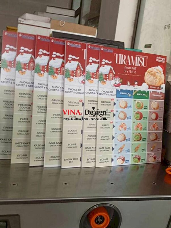 In menu Giáng Sinh cho tiệm bánh, menu Formex khổ A4 cầm tay - INKTS2239