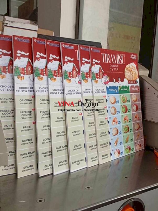 In menu Giáng Sinh cho tiệm bánh, menu Formex khổ A4 cầm tay - INKTS2239