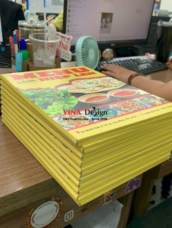 In menu quán ăn Món ngon Phú Yên, menu dán gói bồi formex A4 - INKTS491