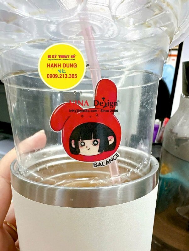 In nhãn sticker UV DTF nhân vật chibi Bunny tai thỏ - INKTS2229