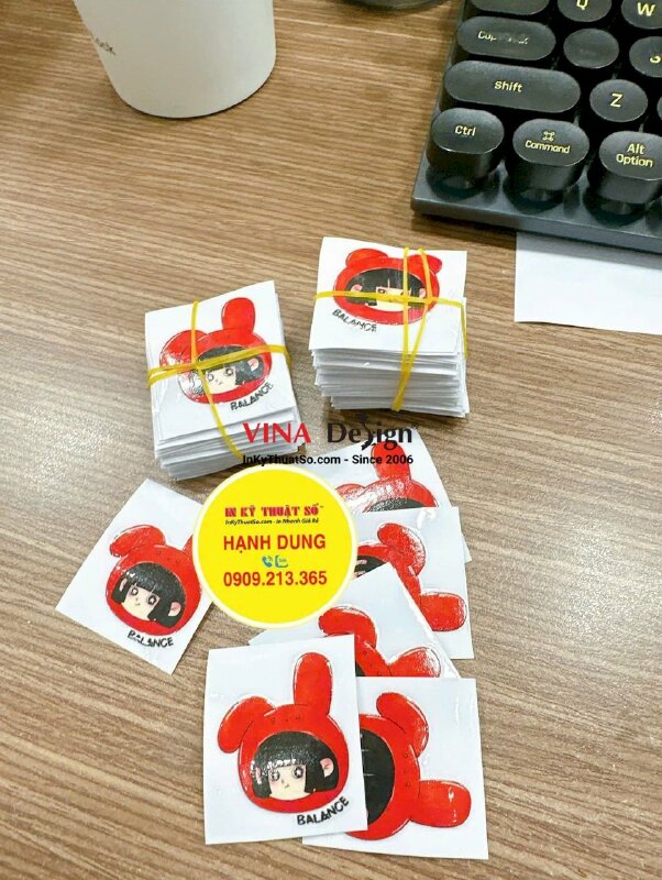 In nhãn sticker UV DTF nhân vật chibi Bunny tai thỏ - INKTS2229