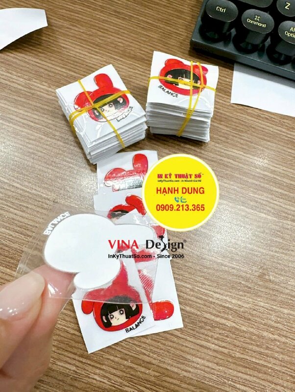 In nhãn sticker UV DTF nhân vật chibi Bunny tai thỏ - INKTS2229