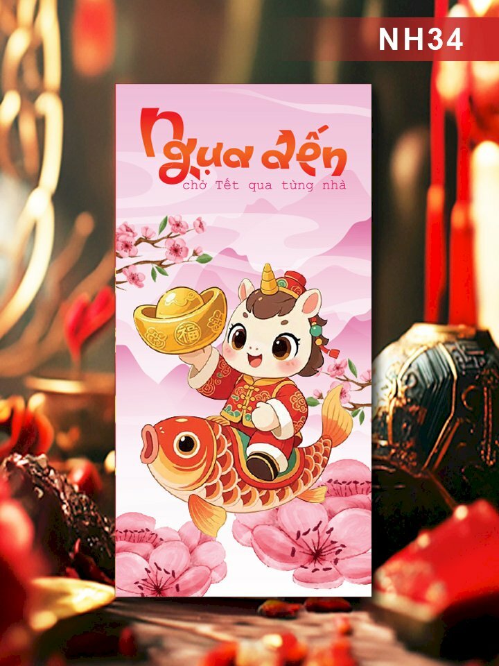 In phong bao lì xì Ngựa Đến Chở Tết Qua Từng Nhà - Mã NH34 - INKTS2570