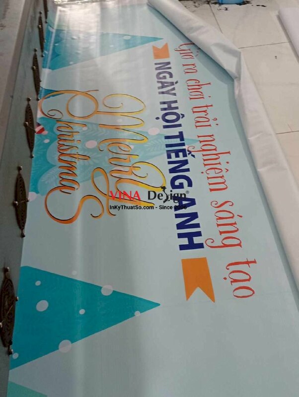 In phông nền Giáng Sinh cho trung tâm tiếng Anh - INKTS2235