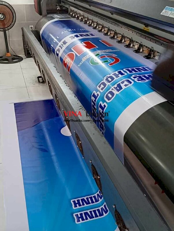 In phông nền hội nghị công nghệ sinh học thủy sản, in bạt hiflex mực dầu - INKTS2246