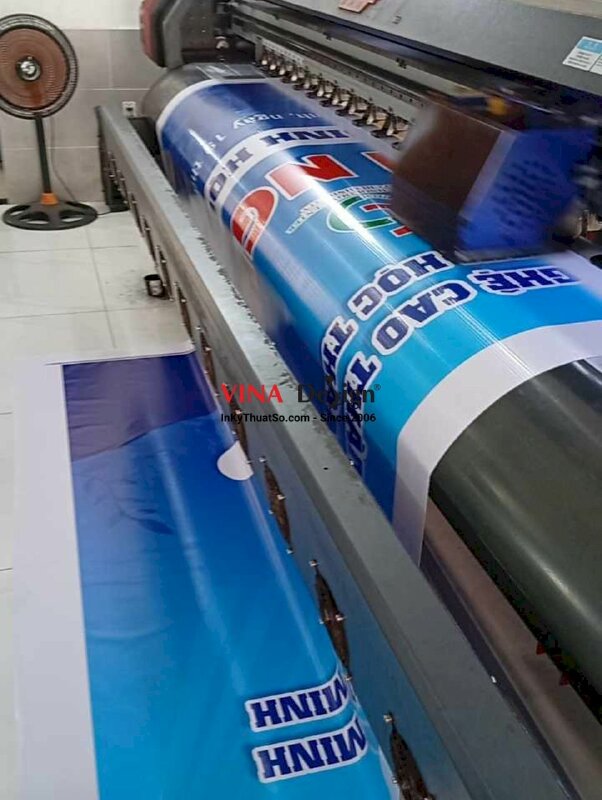 In phông nền hội nghị công nghệ sinh học thủy sản, in bạt hiflex mực dầu - INKTS2246