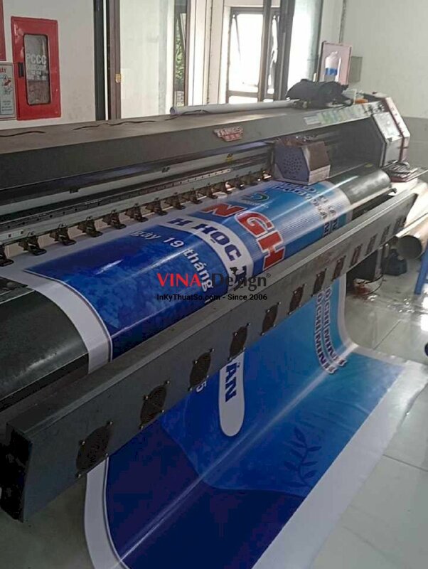 In phông nền hội nghị công nghệ sinh học thủy sản, in bạt hiflex mực dầu - INKTS2246