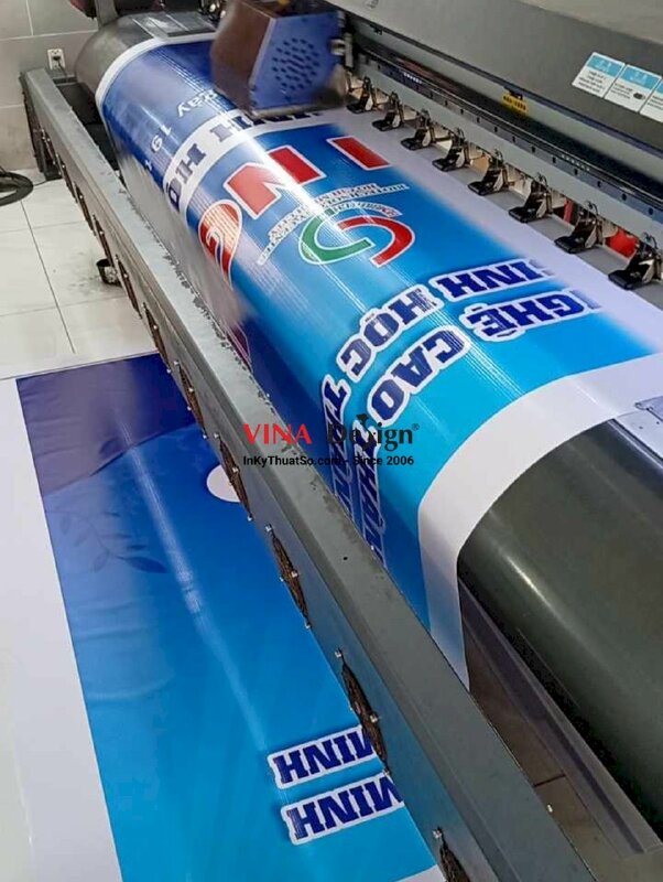 In phông nền hội nghị công nghệ sinh học thủy sản, in bạt hiflex mực dầu - INKTS2246