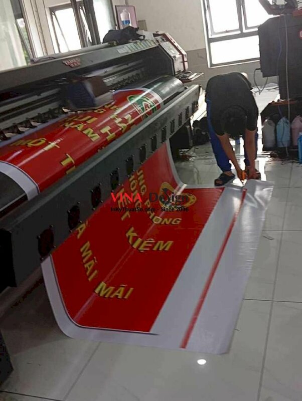 In phông nền sự kiện Lễ hội khui heo tiết kiệm, in bạt hiflex mực dầu - INKTS2247