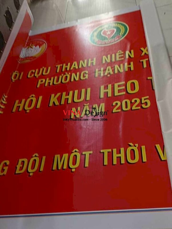 In phông nền sự kiện Lễ hội khui heo tiết kiệm, in bạt hiflex mực dầu - INKTS2247