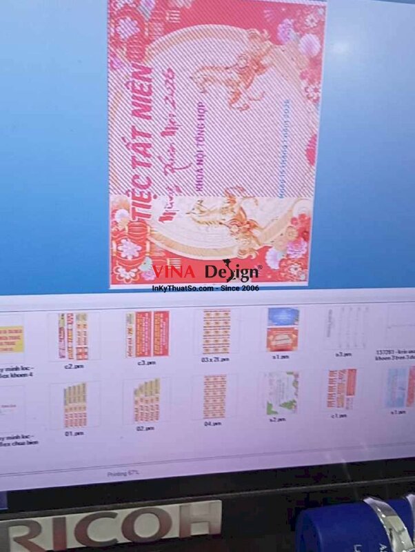 In phông nền tiệc tất niên cho khoa nội tổng hợp bệnh viện, in bạt hiflex khổ lớn - INKTS2243